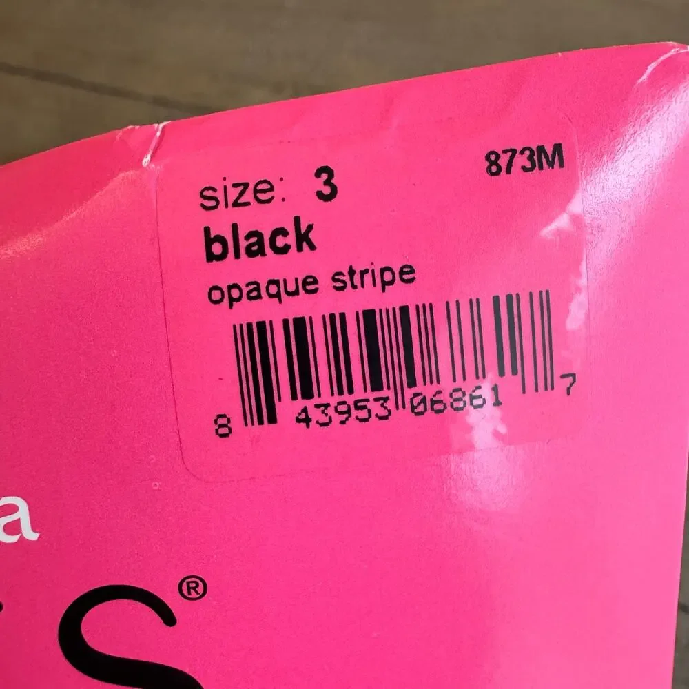 SPANX Marvelous Mama Maternity Tights Size 3 Black Opaque Stripes Shaping NEW